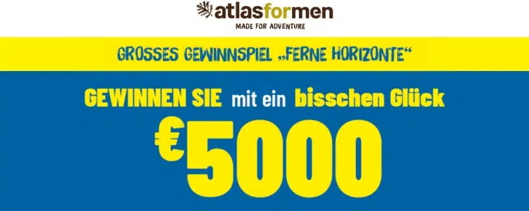 Atlas for Men-Gewinnspiel: 5.000€ gewinnen