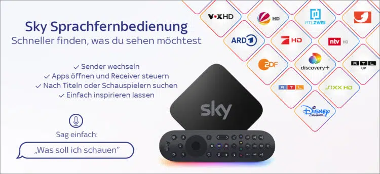 Sky TV mit Fernbedienung