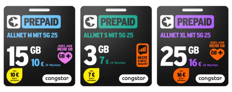 Starterpakete von Congstar