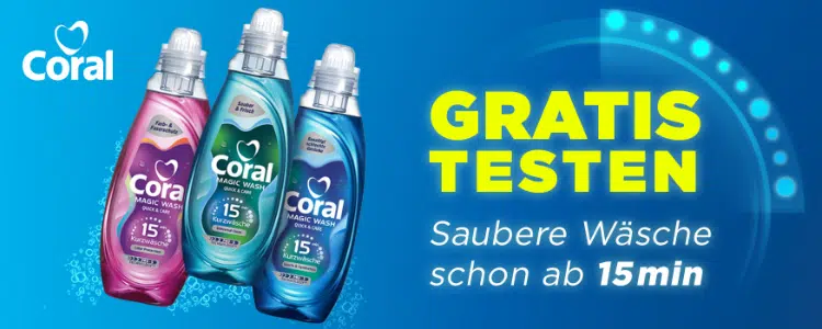 Waschmittel "Magic Wash" von Coral in 3 Varianten; gratis testen