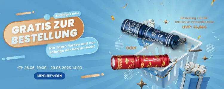 Gratis Taschenlampe von Olight