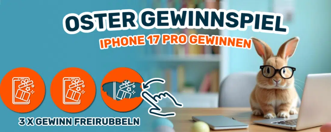 Osterhase mit Brille; Gewinnspiel; iPhone 17 Pro