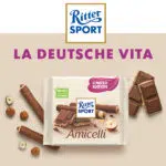 Ritter Sport in der Sorte Amicelli; Ritter Sport Logo