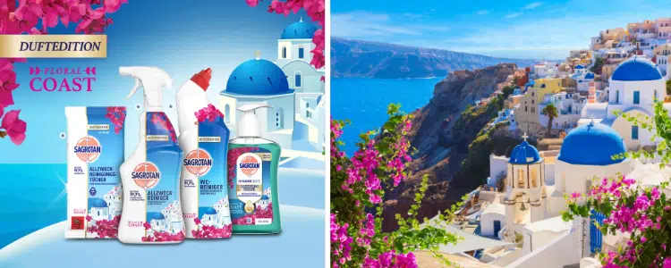 Insel Santorini; Sagrotan-Produkte