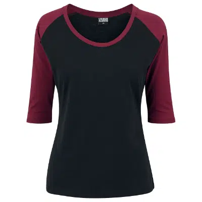 Damenshirt in den Farben rot und schwarz
