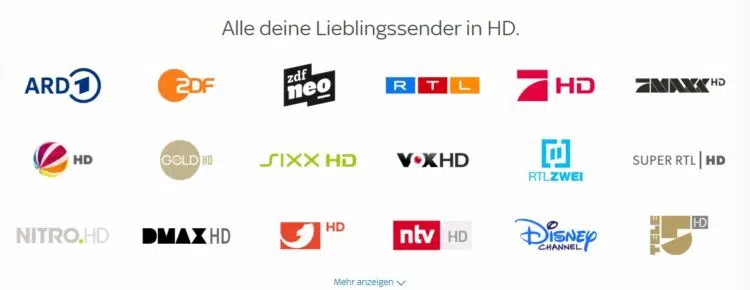 TV Sender mit Sky TV