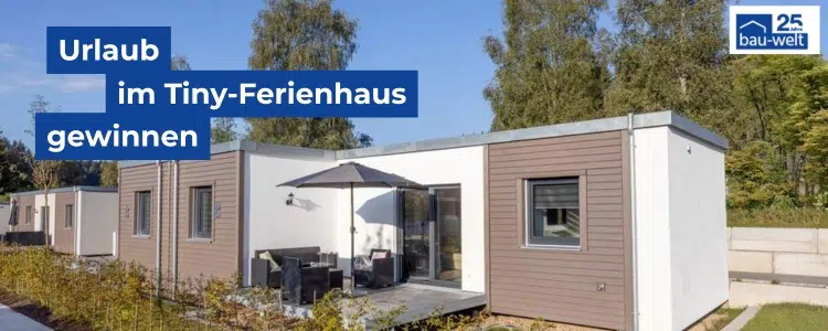 Mini-Ferienhaus; bau-welt-Logo;