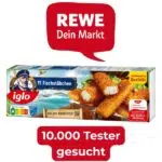 iglo Fischstäbchen; REWE Logo