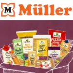 Produktpaket mit Artikeln von Alnatura; Müller-Logo