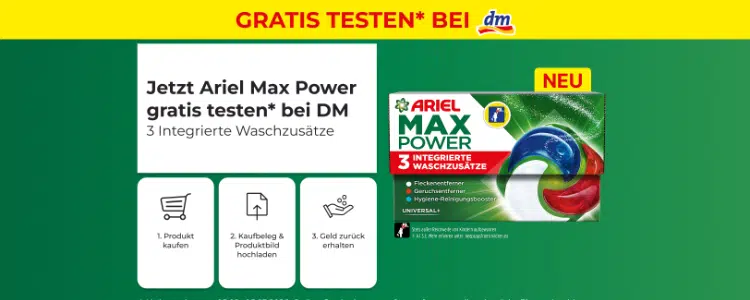 Ariel Max Power gratis testen