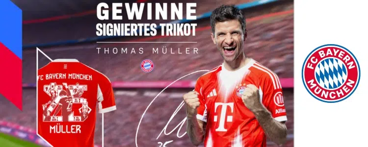 FC Bayern München Gewinnspiel Müller Trikot