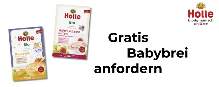 Babybrei in zwei Sorten; Gratis Babybrei anfordern