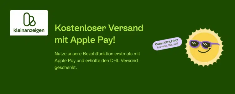 Gratis Versand bei Kleinanzeigen mit Aktionscode APPLEPAY