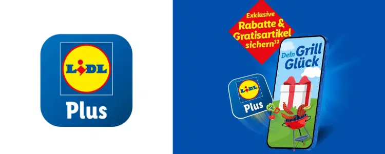 Lidl-Plus-App-Icon, Grill-Glück-Aktion auf Handy