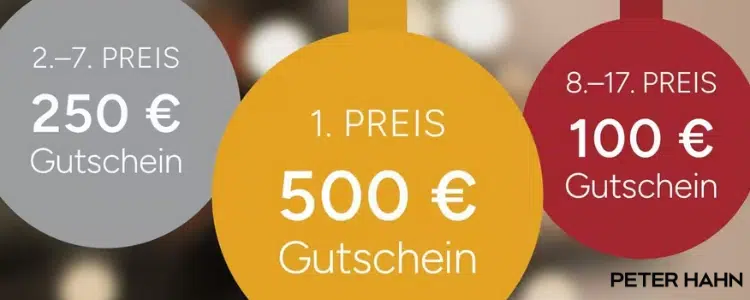 Peter Hahn-Gutscheine gewinnen