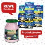Bio Joghurt; Binden von Always; REWE Logo