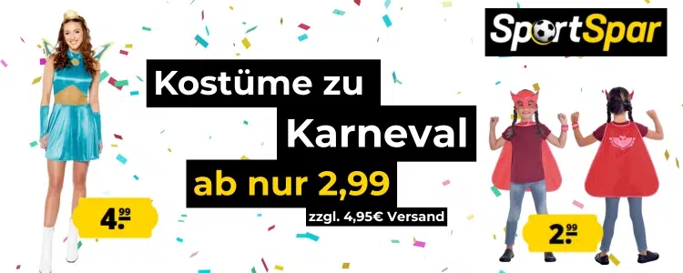 Karnevalskostüm ab 2,99€ bei Sportspar