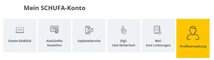 Funktionen bei meineSCHUFA