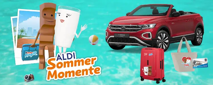 Sommer-Momente-Gewinnspiel mit Milky & Schoki; VW T-Roc, Reisetrolley