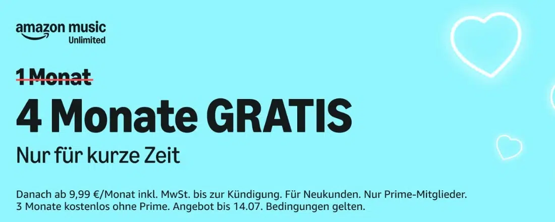 Amazon Music 4 Monate gratis testen