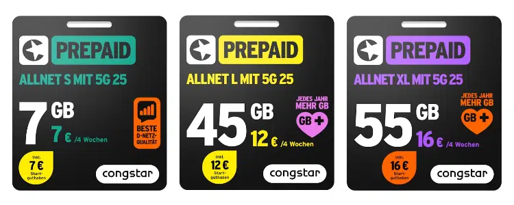 Congstar Prepaid-Tarife