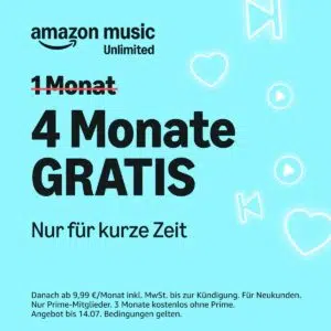 Amazon Music 4 Monate gratis testen
