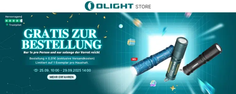 Gratis Lampe von Olight