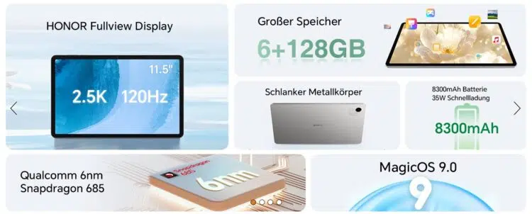 Honor Pad X9a Infos