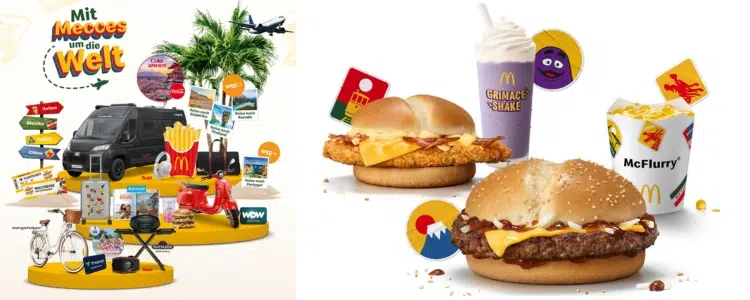 Mit Mecces um die Welt; PRodukte von McDonald's