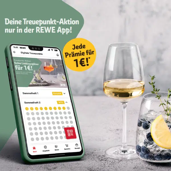 REWE Treuepunkte: Gläser für 1€ sichern