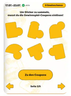 Sticker sammeln in McDonald's-App