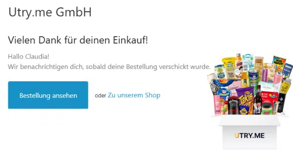 utry.me-Bestellung Screenshot