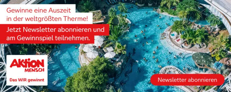 Therme Erding-Aufenthalt gewinnen; Logo Aktion Mensch