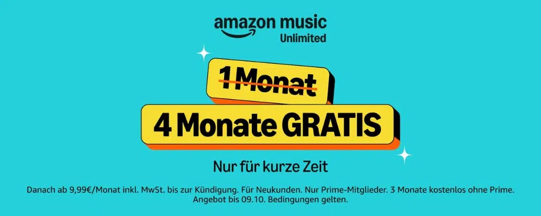 Amazon Music 4 Monate gratis testen