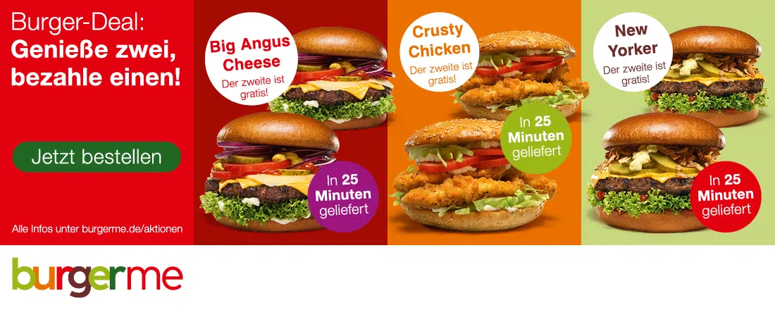 burgerme 2-für-1-Aktion