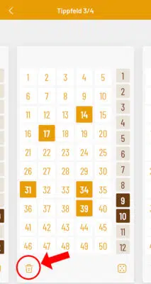 Eurojackpot Feld löschen