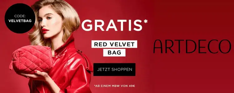 Gratis Kosmetiktasche "Red Velvet Cosmetic Bag" bei ARTDECO