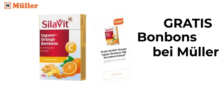 SilaVit Ingwer Orange Bonbons mit Coupon für Müller