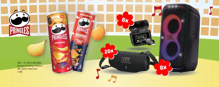 Pringles-Gewinnspiel von Penny; Produkte von JBL