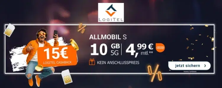 10 GB-Tarif von Logitel mit 15€ Cashback