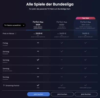 waipu.tv Bundesliga Übersicht
