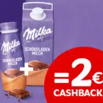 Zwei Milka SChokoladenmilch-Produkte; 2€ Cashback