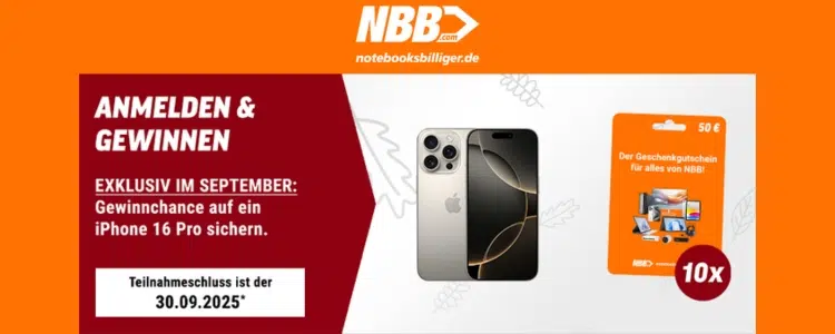 notebooksbilliger.de Gewinnspiel; iPhone 16 Pro