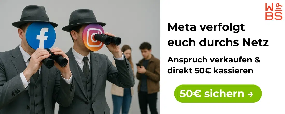 Facebook-Klage; 50€ für Anspruchsverkauf erhalten