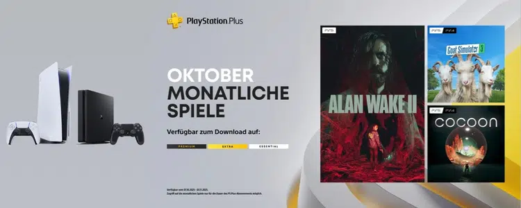 PS Plus Games Oktober 2025 Übersicht