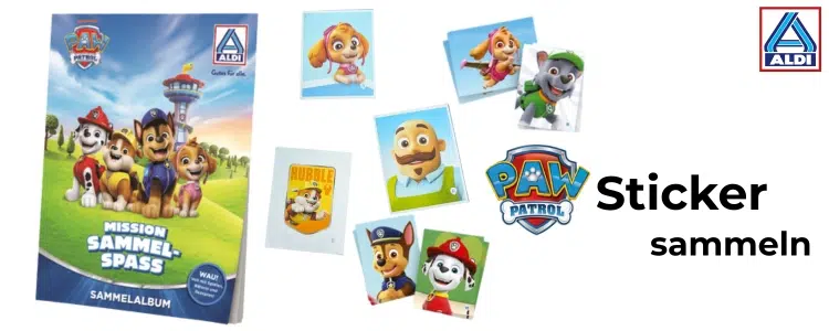 PAW Patrol Sticker & Sammelalbum; Logo von ALDI Nord