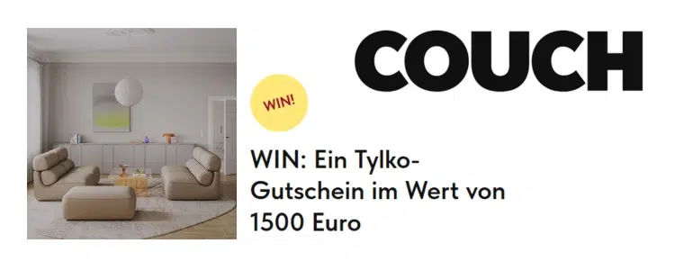 COUCH Gewinnspiel Tylko-Gutschein