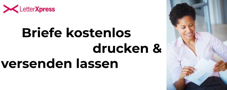 LetterXpress: Briefe versenden lassen; Frau steckt Brief in Kuvert