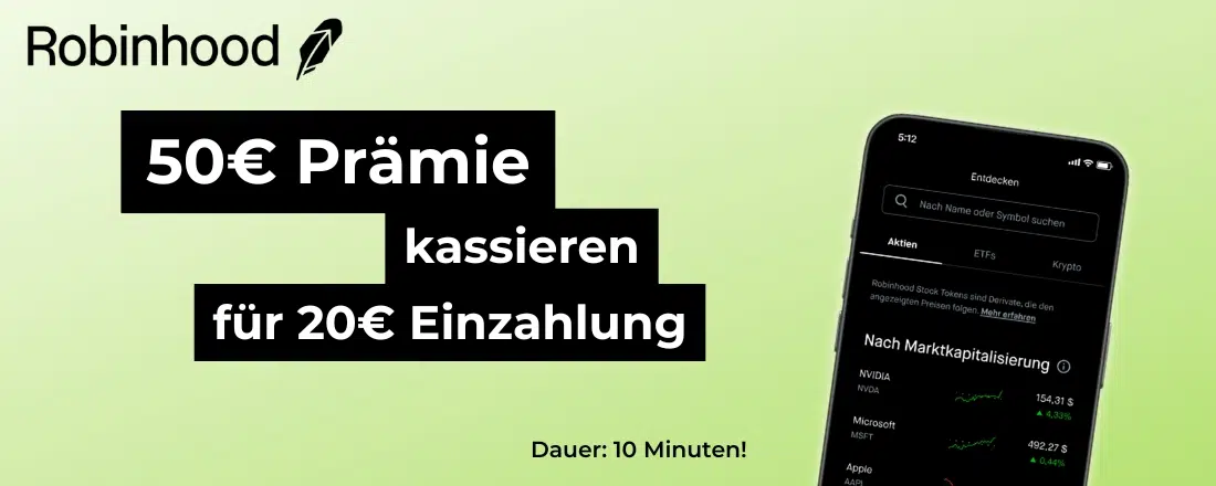 50€ willkommensprämie bei Robinhood
