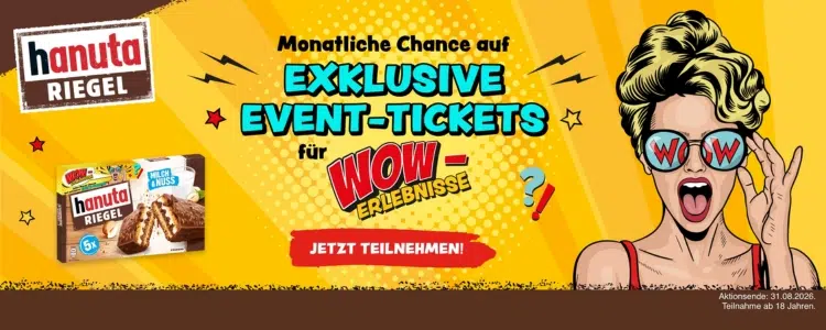 hanuta Riegel-Gewinnspiel WOW-Erlebnisse